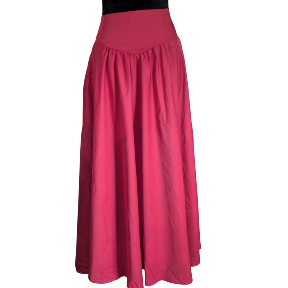 Scarlet Darkness Red Renaissance Maxi Skirt Lace Up Corset Back Steampunk Large